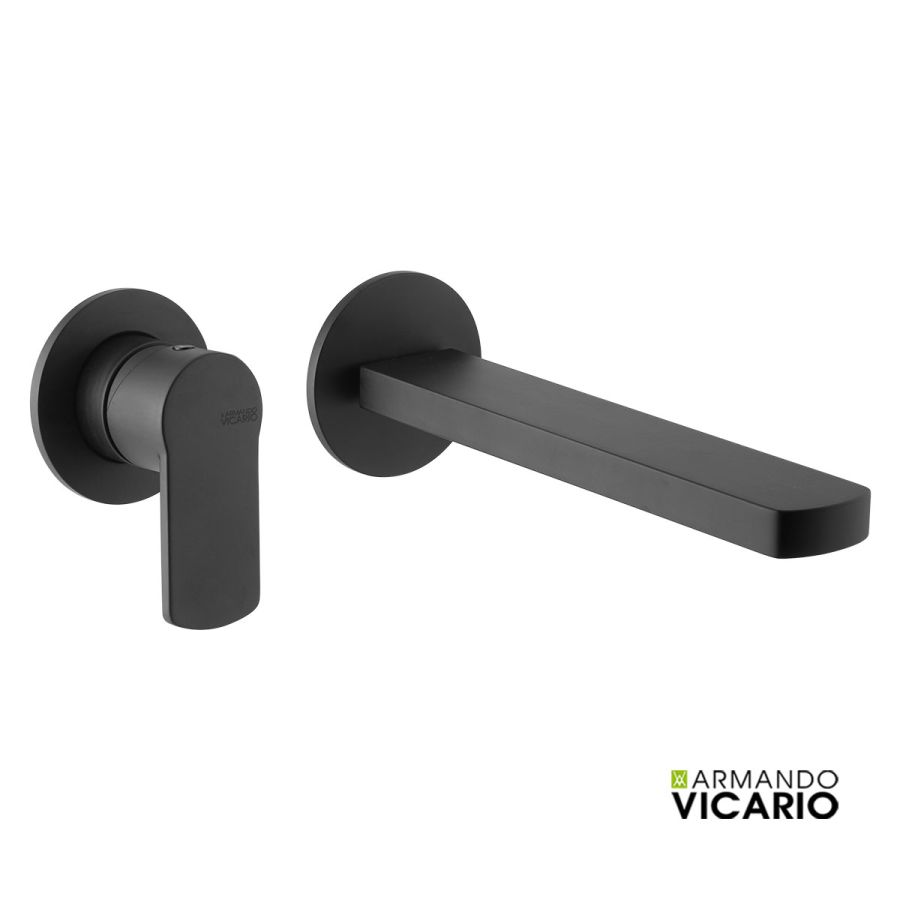 Μπαταρία Νιπτήρα Τοίχου Glam Vicario Black Matt 610045-400