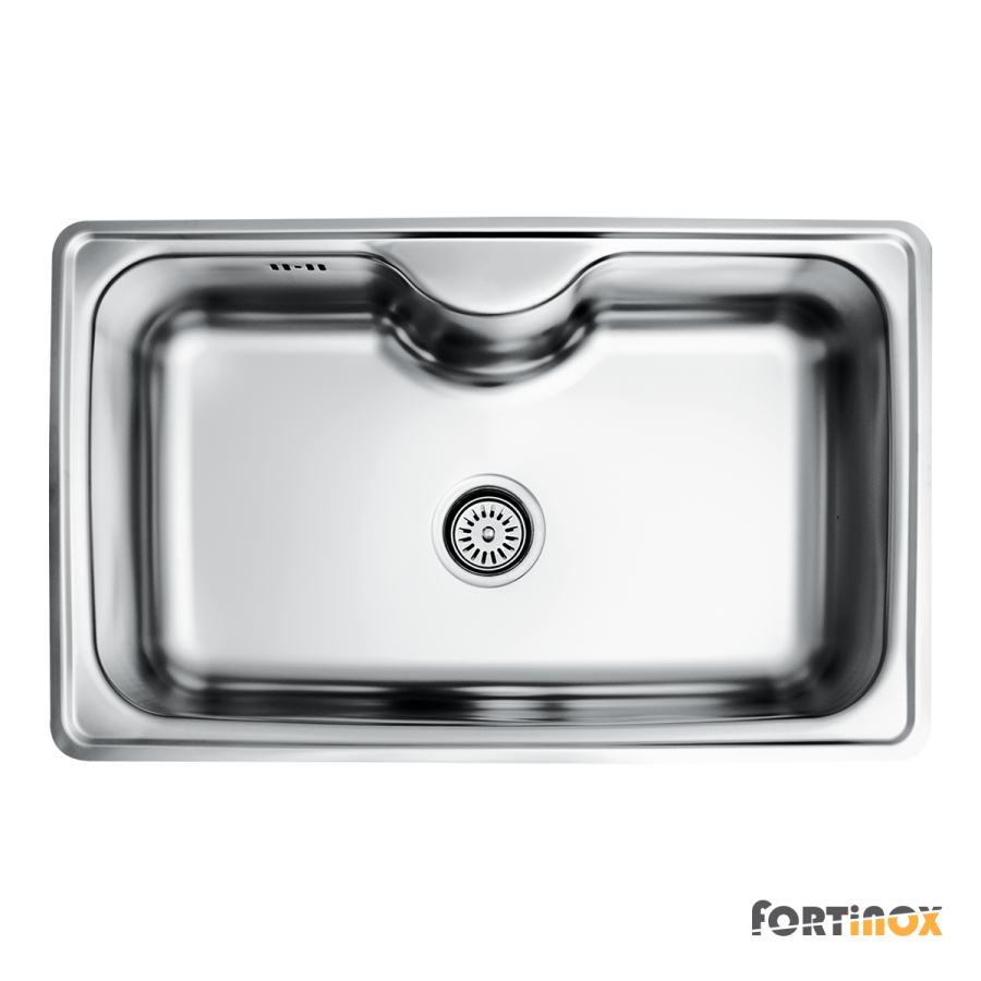 Νεροχύτης Κουζίνας Ανοξείδωτος Arena 80x50 Fortinox Inox Σαγρέ 22080-112