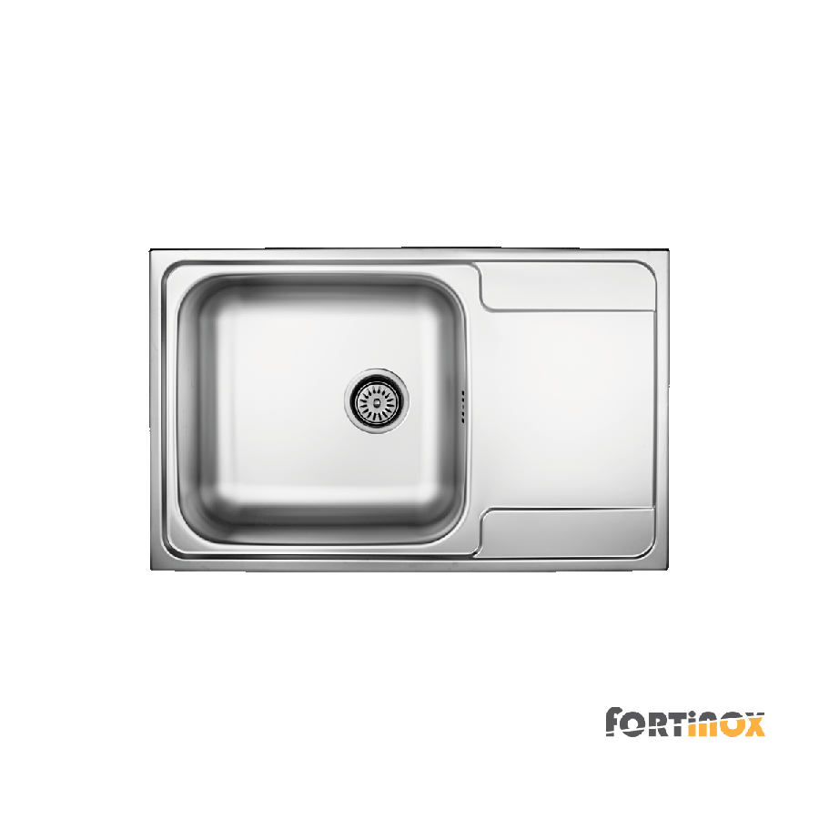 Νεροχύτης Κουζίνας Ανοξείδωτος Valley 79x50 Fortinox Inox Λείο 26105-110