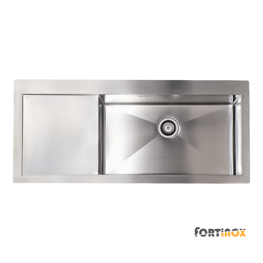 Νεροχύτης Κουζίνας Ανοξείδωτος Squadro 116x51 Fortinox Inox Λείο Left 29115L-110