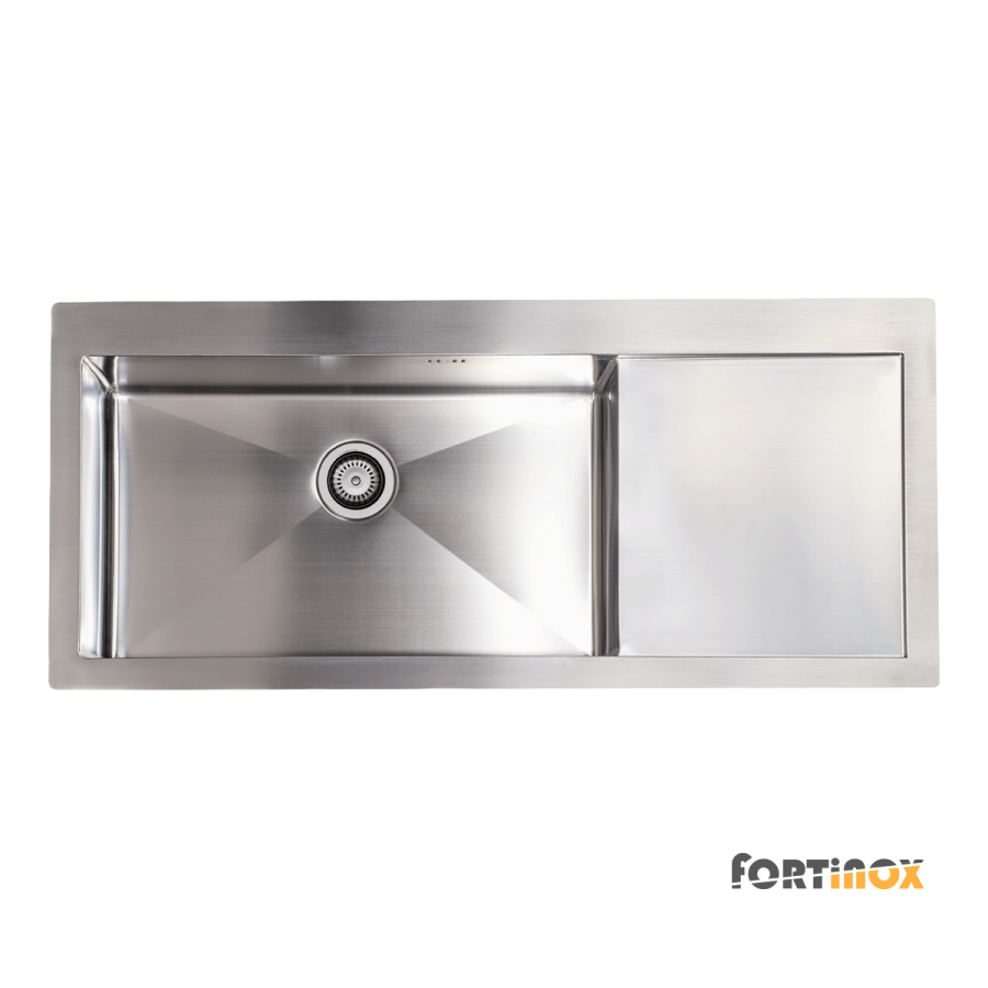 Νεροχύτης Κουζίνας Ανοξείδωτος Squadro 116x51 Fortinox Inox Λείο Right 29115R-110