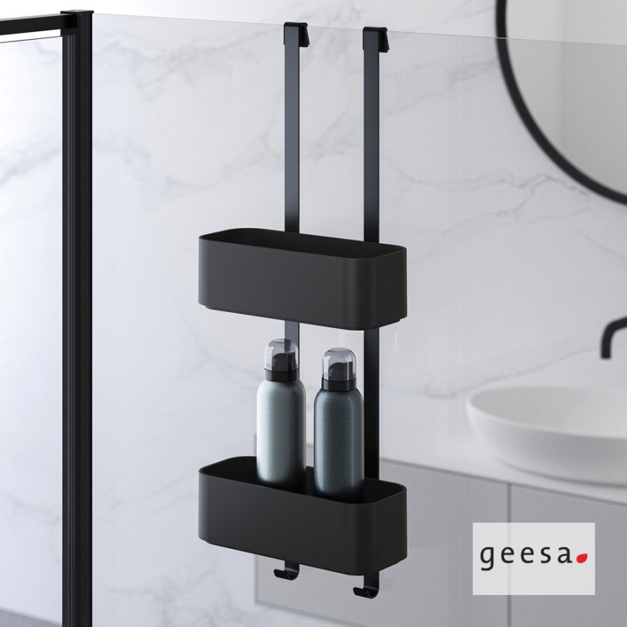 Μπουκαλοθήκη Διπλή 25x11,5 - h65 εκ. Frame Geesa Black Matt 8902-400