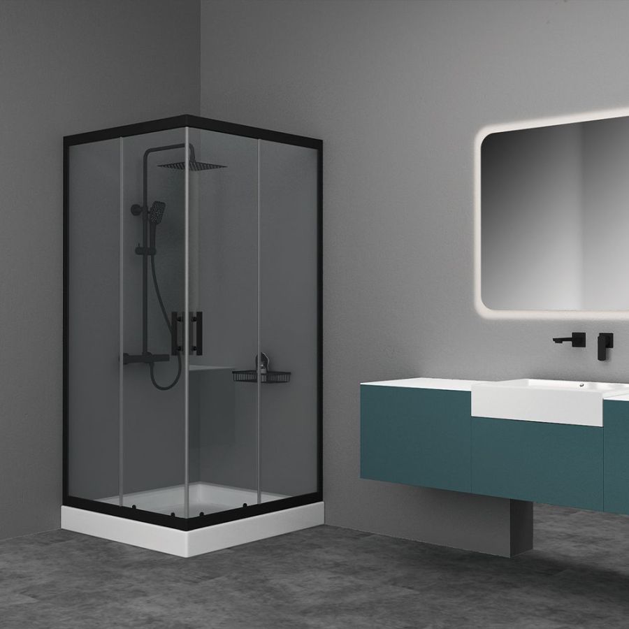 Orabella Vitalia Square Easy Fix Black matt H200 140X140 - Καμπίνα Τετράγωνη 30586