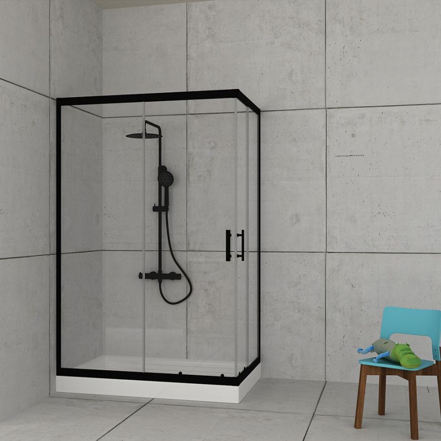 Orabella Stardust Easy Fix H200 Black matt 90X130 - Καμπίνα αντιστρέψιμη, ασύμμετρη 30668