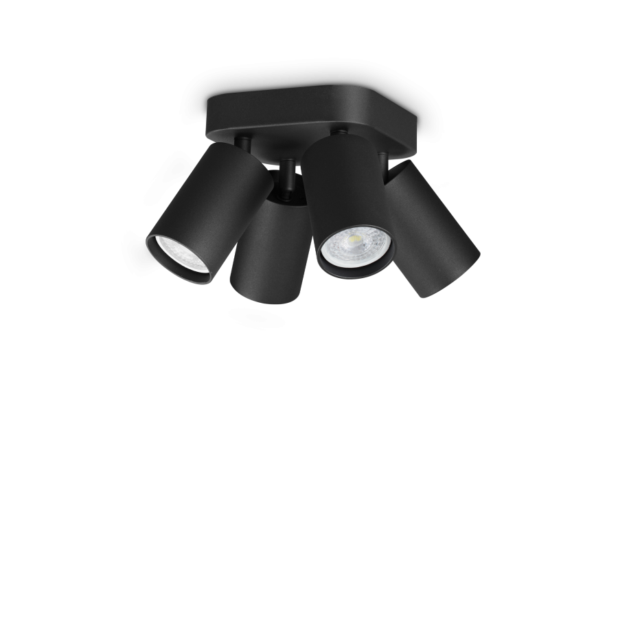 DYNAMITE PL4 ROUND NERO Ideal Lux 371290