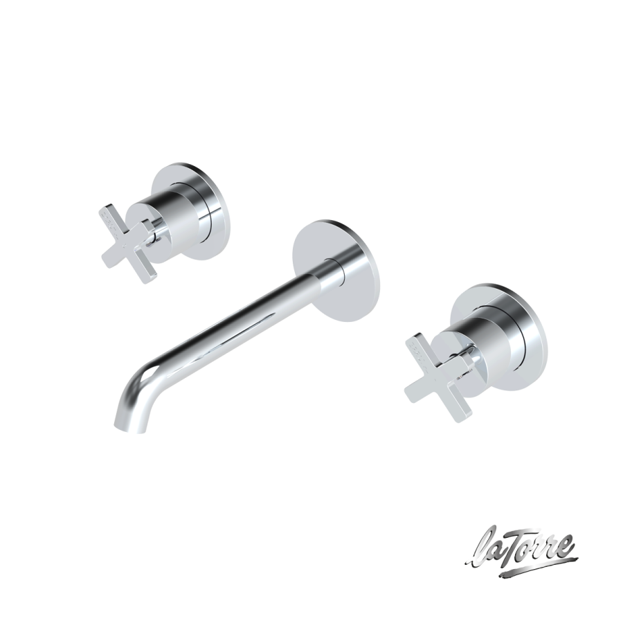 Μπαταρία Νιπτήρα Τοίχου 3 οπών Εlle Cross La Torre Chrome 38118-100