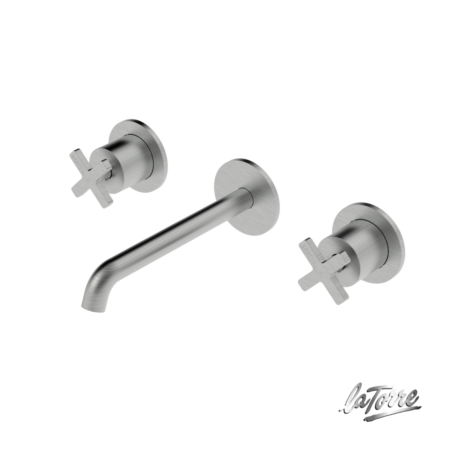 Μπαταρία Νιπτήρα Τοίχου 3 οπών Εlle Cross La Torre Inox 38118-110