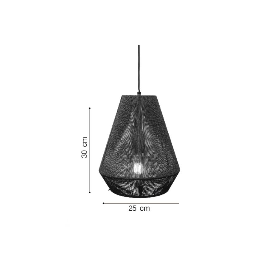 Κρεμαστό φωτιστικό με καπέλο απο ίνα 1xE27 D:25cm 4057-C