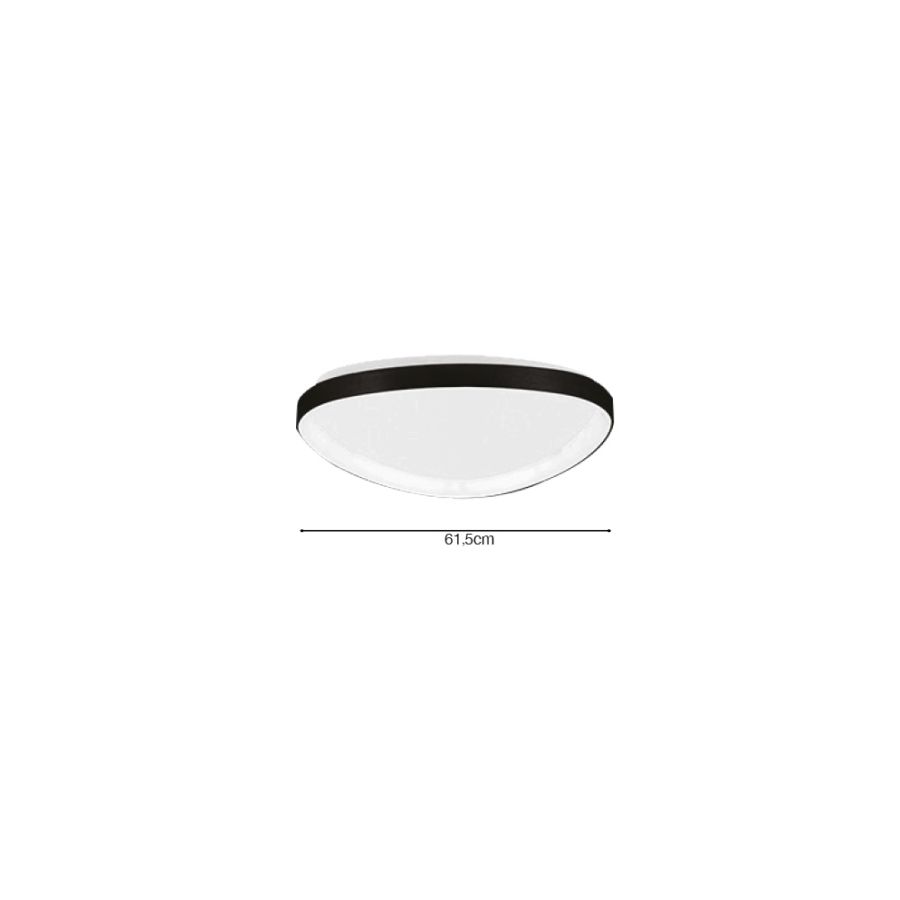 Πλαφονιέρα Οροφής D61,5x5cm LED 25W 3CCT 2500lm Μαύρο Μέταλλο-Ακρυλικό Inlight 42043-Black