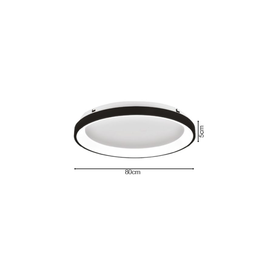 Πλαφονιέρα Οροφής D80x5cm LED 38W 3CCT 3800lm Λευκό Μέταλλο-Ακρυλικό Inlight 42044-A-White