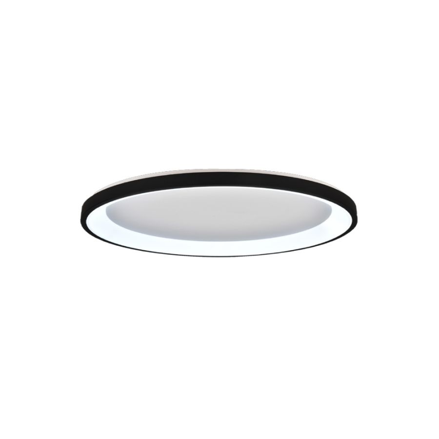 Πλαφονιέρα οροφής LED 28W 3CCT από μαύρο μέταλλο και ακρυλικό D:60x5cm 42044-B-Black
