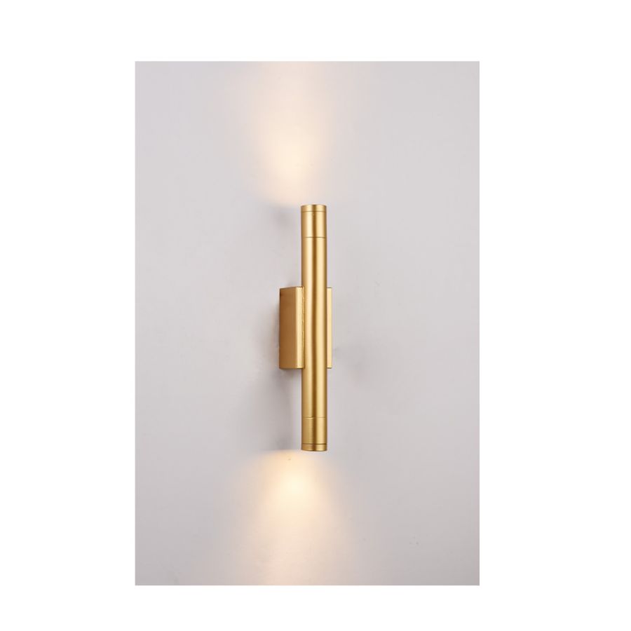 Επιτοίχιο φωτιστικό LED 2*5W 3000K σε χρυσαφί απόχρωση απο αλουμίνιο D:30x6cm 43061-Golden