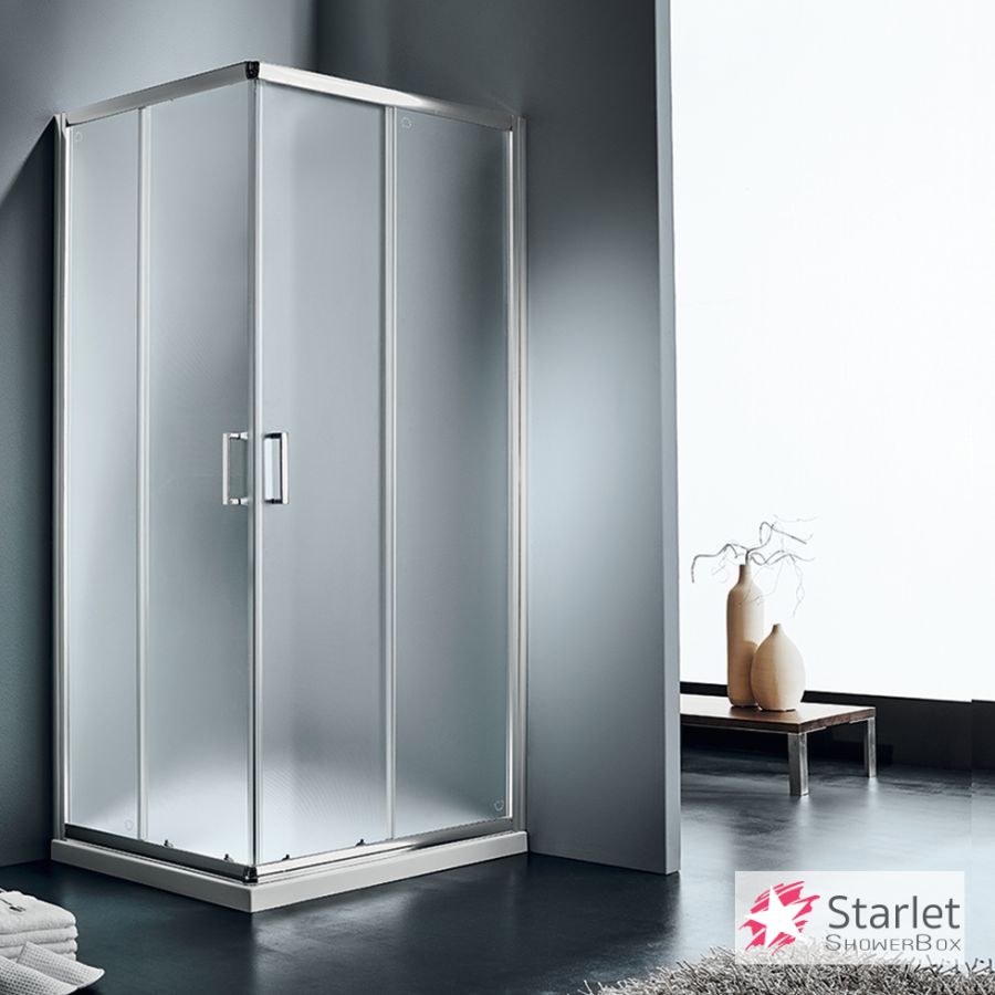 Καμπίνα ντουζιέρας Γωνιακής Εισόδου Corner Entry 80x80 (77-79 εκ.), Starlet  Fabric Chrome CS80F-100