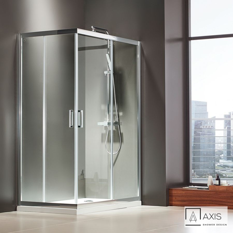 Καμπίνα ντουζιέρας Γωνιακής Εισόδου Corner Entry 110x70 (107-109 x 67-69 εκ.), Axis Clean Glass Chrome CX11070C-100
