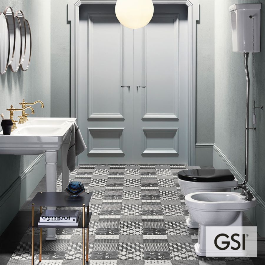 Λεκάνη Υψηλής Πίεσης Κατωστόμια CLASSIC με καζανάκι και κάλυμμα Soft Close MS87C Black, GSI White 871000HNC-300