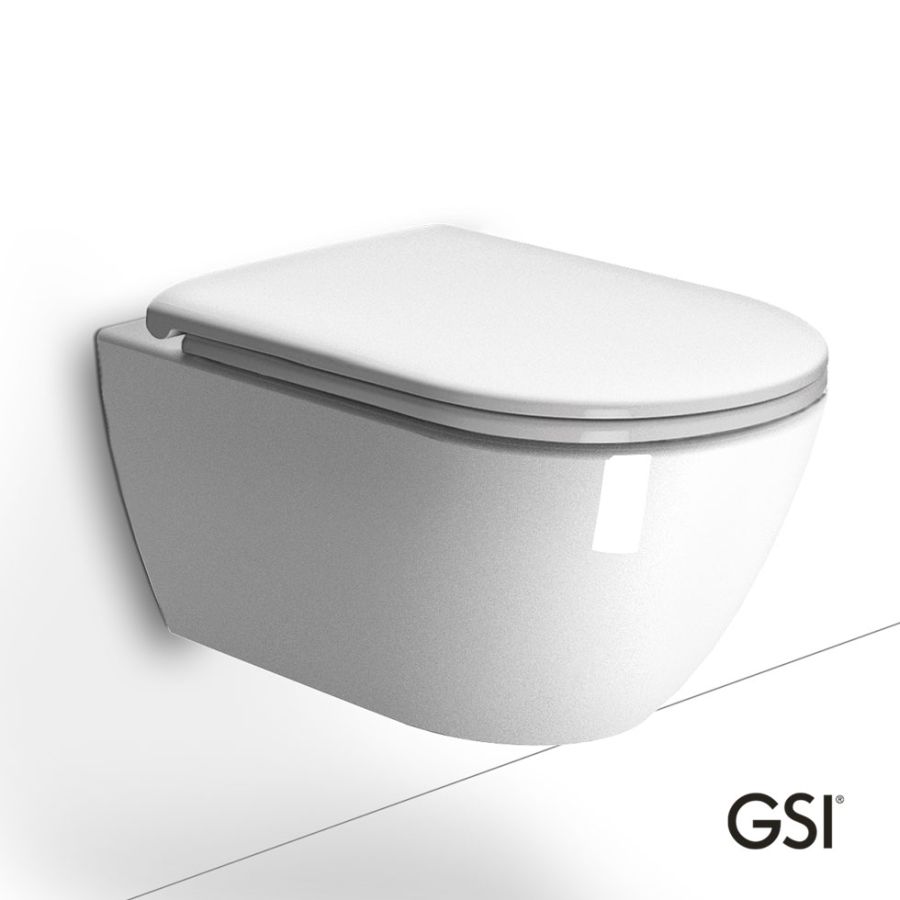 Λεκάνη Κρεμαστή Pura/55 Swirlflush με κάλυμμα Slim Soft Close MS99C, GSI White 881500C-300