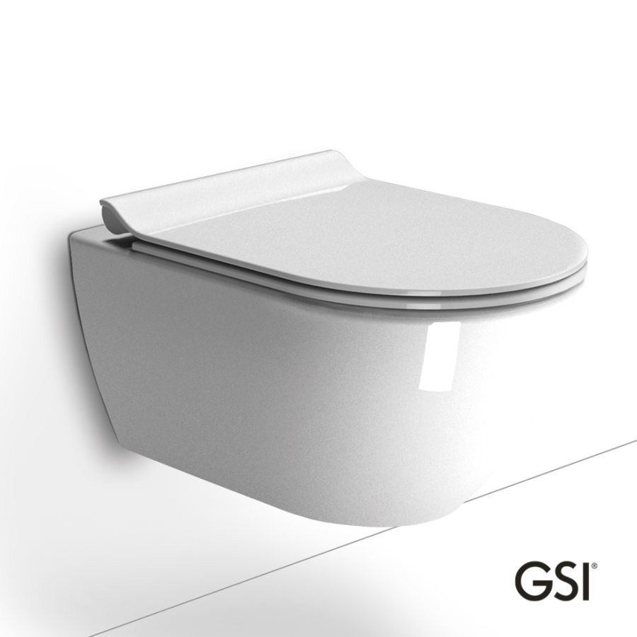 Λεκάνη Κρεμαστή Pura/55 Swirlflush με κάλυμμα MS86SC Super Slim Soft Close, GSI White 881500SC-300