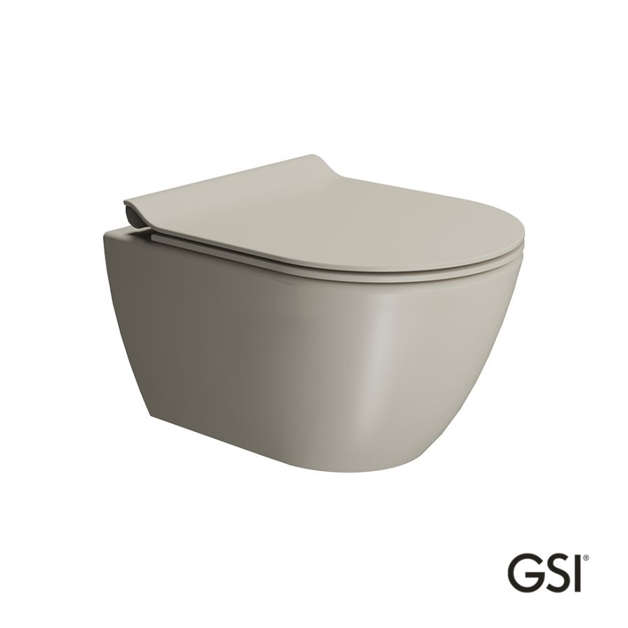 Λεκάνη Κρεμαστή Pura/50 Swirlflush με κάλυμμα MS86SC Super Slim Soft Close, GSI Creta 881600SC-520