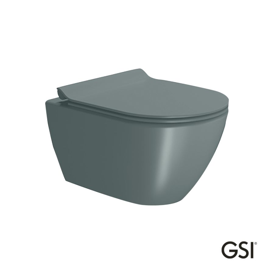 Λεκάνη Κρεμαστή Pura/50 Swirlflush με κάλυμμα MS86SC Super Slim Soft Close, GSI Agave 881600SC-901