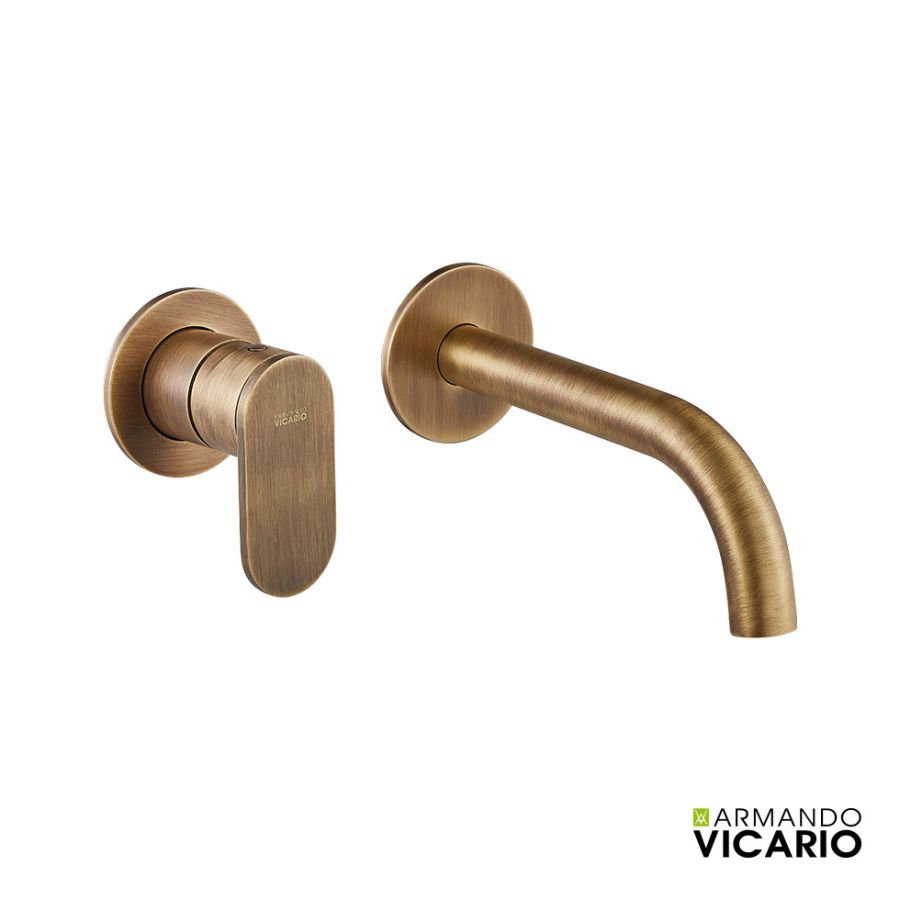 Μπαταρία Νιπτήρα Τοίχου Slim Vicario Antique Brass 500045-221