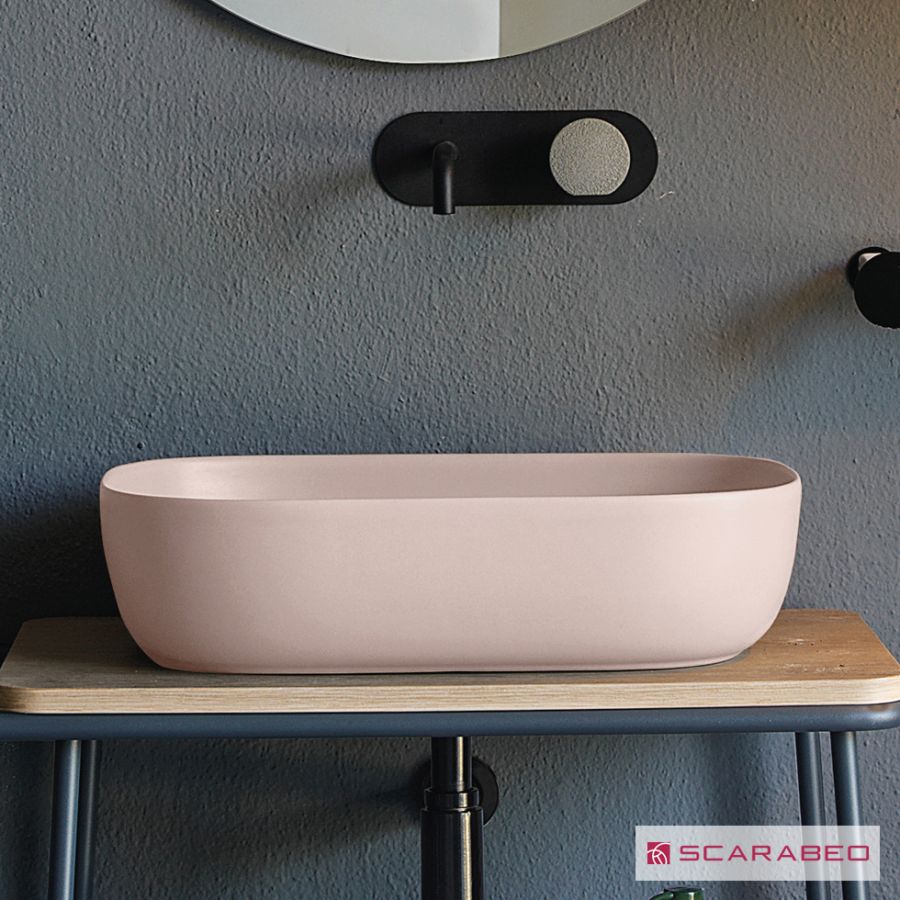 Νιπτήρας Πορσελάνης Glam 56x39 Scarabeo Antique pink (rosa) 1804-810
