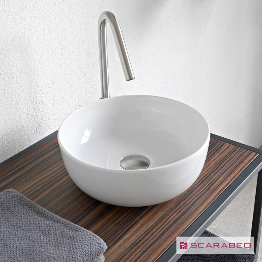 Νιπτήρας Πορσελάνης Glam Φ39 Scarabeo White 1807-300