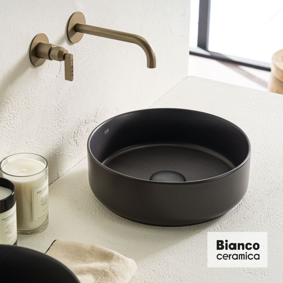 Νιπτήρας Πορσελάνης Φ36 Bianco Ceramica anthracite Matt 33036-421