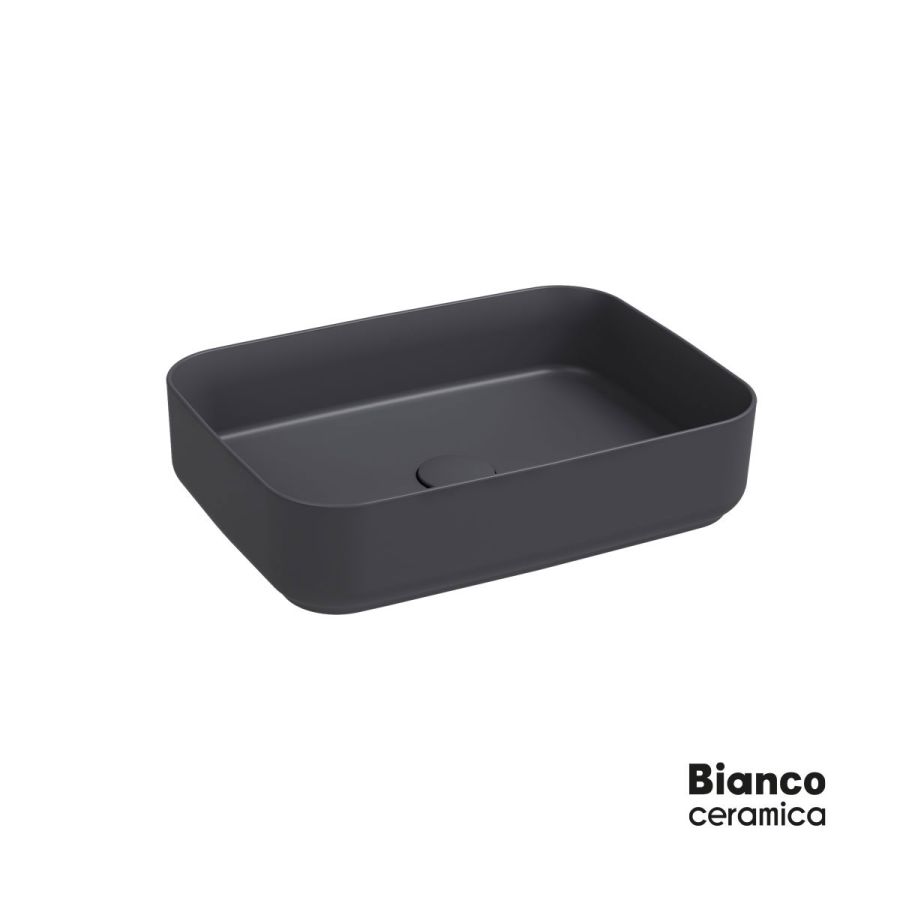 Νιπτήρας Πορσελάνης 50x36 Bianco Ceramica anthracite Matt 34050-421