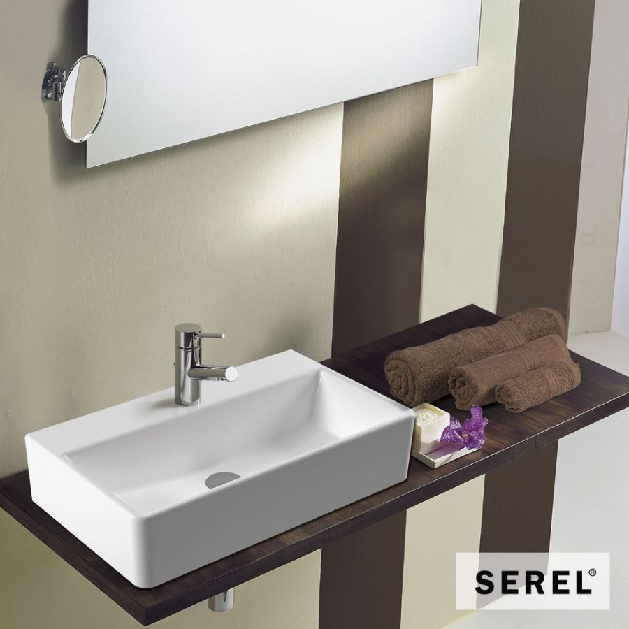 Νιπτήρας Πορσελάνης Tetra 60x35 (1 οπή) SEREL White 2046-300