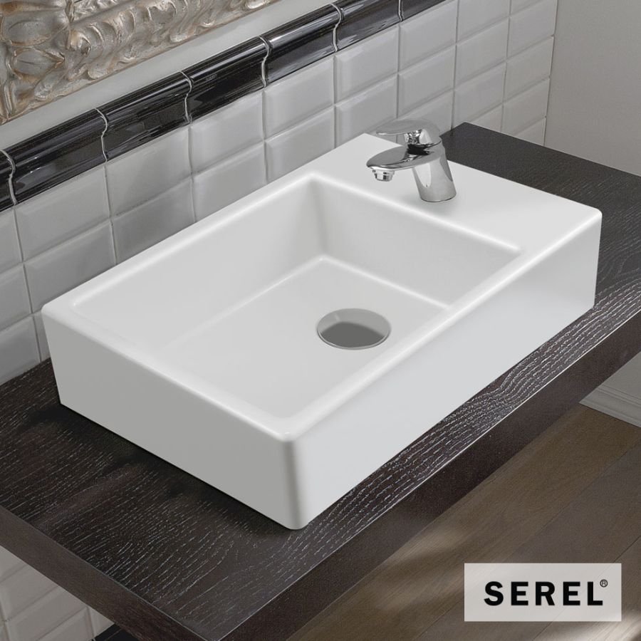Νιπτήρας Πορσελάνης Tetra 45x28 (1 οπή) SEREL White 2049-300