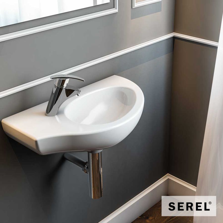 Νιπτήρας Πορσελάνης Friendly 57x32 (1 οπή) SEREL White 6742-300