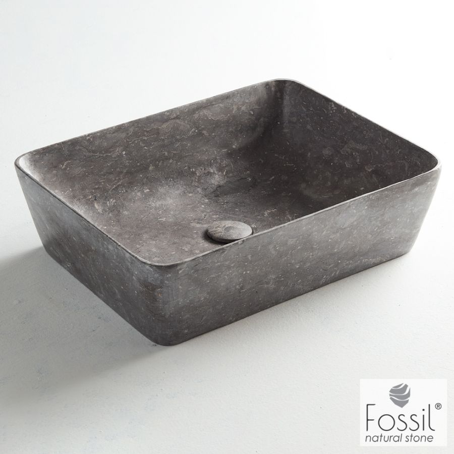 Νιπτήρας Μαρμάρινος  Jade 50x38 h.14 Fossil Grey MS50-410