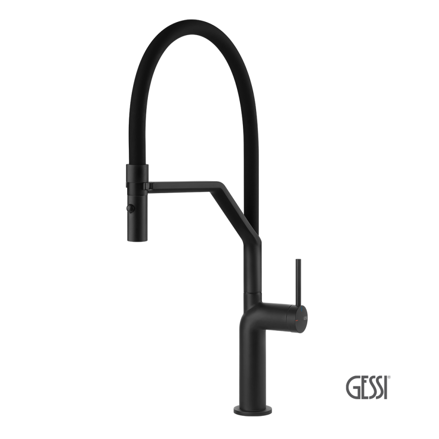 Μπαταρία Νεροχύτη Κουζίνας Stelo Gessi Black Matt 60315-299