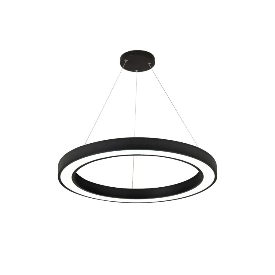 Κρεμαστό Φωτιστικό D60cm Led 68w 3CCT by switch on base Μαύρο Inlight 6073-60-BL