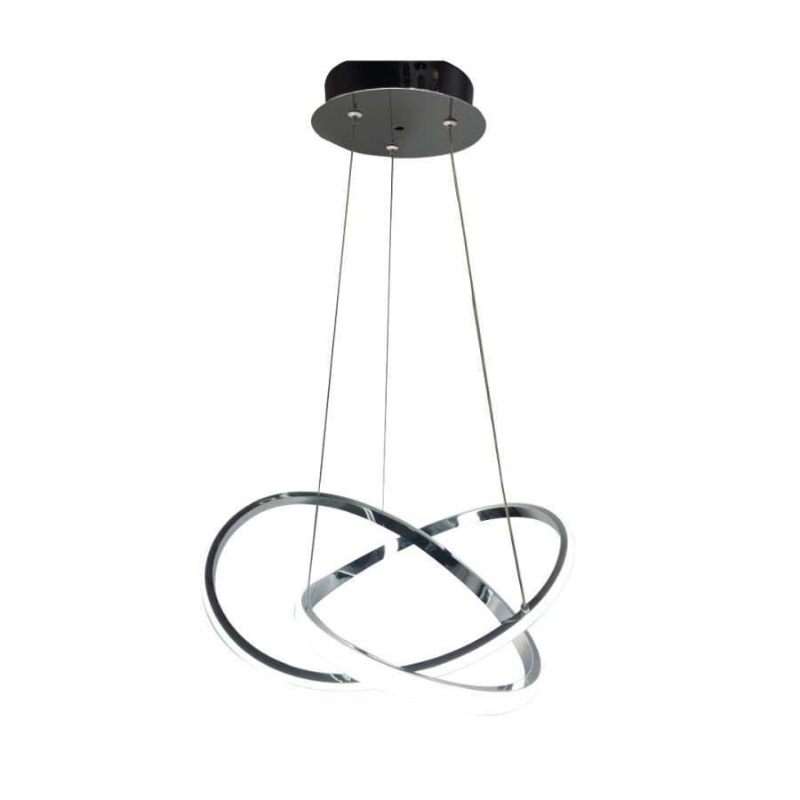 InLight Κρεμαστό φωτιστικό LED 48W 3CCT by switch on base σε χρώμιο D:60cm 6082-CH