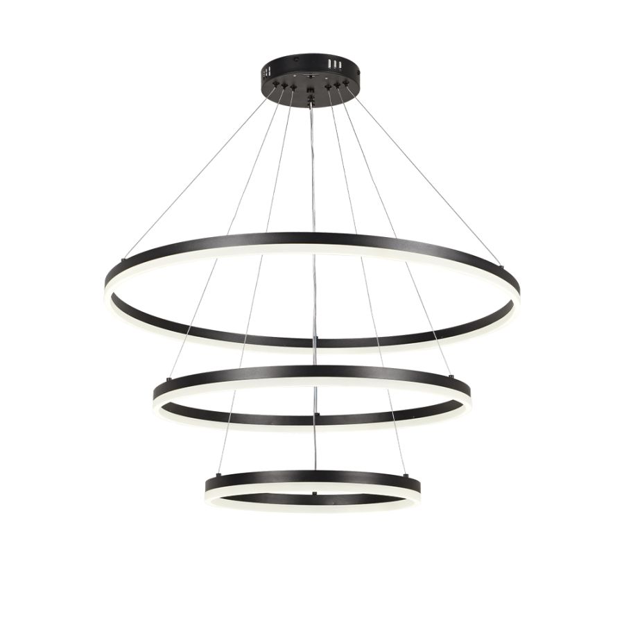 InLight Κρεμαστό φωτιστικό LED 100W 3CCT by switch on base D:60cm 6095-A-Black