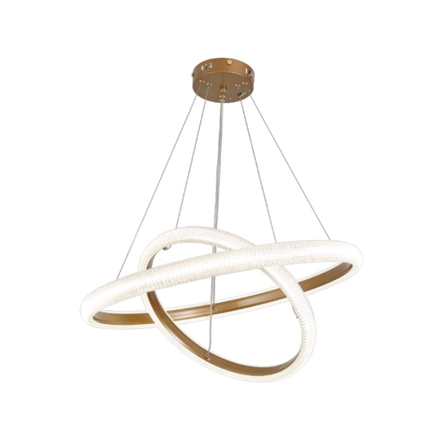 Κρεμαστό φωτιστικό LED 60W 3CCT by switch on base σε χρώμιο D:60cm 6102-Golden