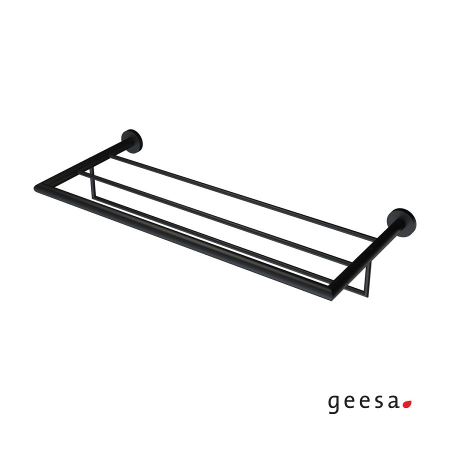 Ράφι για πετσέτες με πετσετοκρεμάστρα NEMOX Geesa Black Matt 6552-400