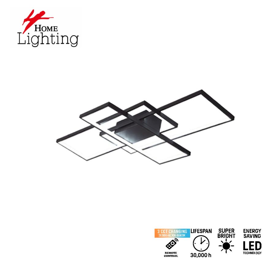 SE LED 4 TESSERA BLACK 58*32*10cm 3CCT WITH CONTROL+MEMORY 40W IP20 2 YEARS WARRANTY Z4 HOMELIGHTING 77-50989
