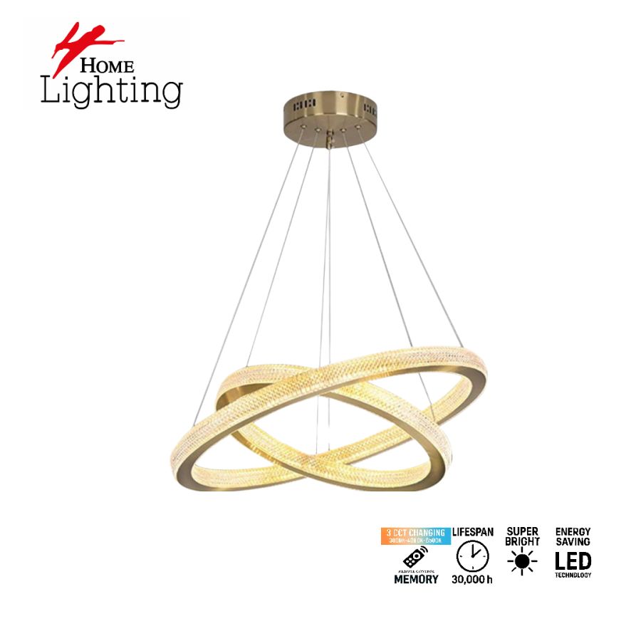 SE LED 60+80 ELYSIA GOLD MAT 147W 3CCT WITH REMOTE CONTROL+MEMORY IP20 2 YEARS WARRANTY A2 HOMELIGHTING 77-50994
