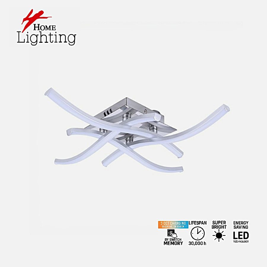 SE LED 45 COSIMA CHROME 45*45*8cm 37.1W 3CCT WITH MEMORY 2 YEARS WARRANTY HOMELIGHTING 77-51147
