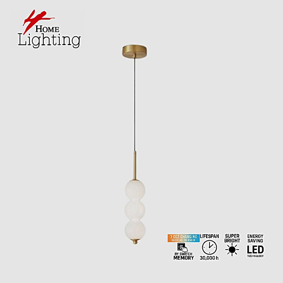 SE LED 120 LUNA TRIPLA GOLD Φ10CM PENDANT 3CCT WITH MEMORY 2 YEARS WARRANTY HOMELIGHTING 77-51158
