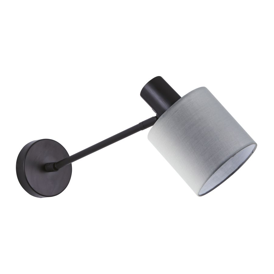 SE21-BL-22-SH2 ADEPT BLACK WALL LAMP GREY SHADE+ HOMELIGHTING 77-8320