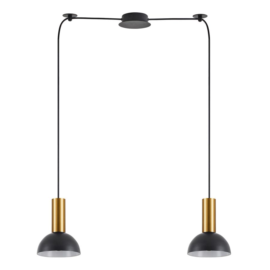 SE21-GM-4-BL2-MS3 ADEPT TUBE Gold Matt Pendant Black Metal Shade+ HOMELIGHTING 77-8648