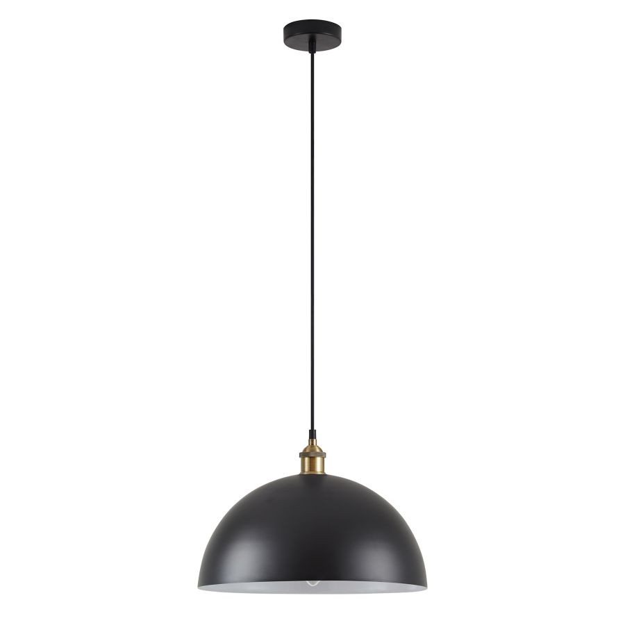 SE21-BR-10-MS40 MAGNUM Bronze Metal Pendant Black Shade with Black Fabric Cable+ HOMELIGHTING 77-8695