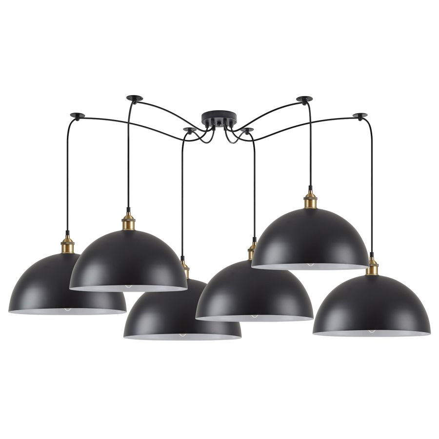 SE21-BR-10-BL6-MS40 MAGNUM Bronze Metal Pendant Black Shade with Black Fabric Cable+ HOMELIGHTING 77-8696