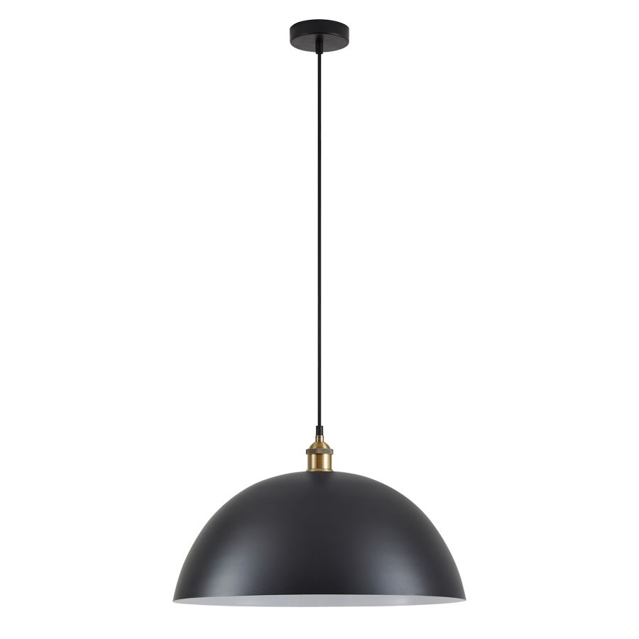 SE21-BR-10-MS50 MAGNUM Bronze Metal Pendant Black Shade with Black Fabric Cable+ HOMELIGHTING 77-8699