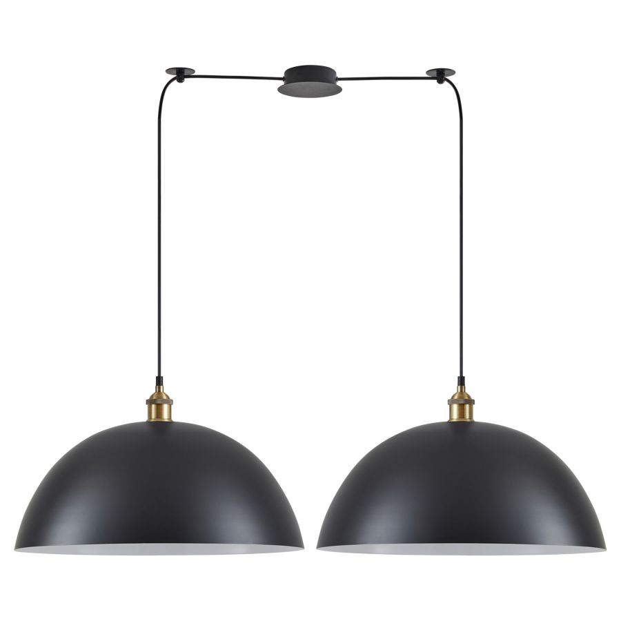SE21-BR-10-BL2-MS50 MAGNUM Bronze Metal Pendant Black Shade with Black Fabric Cable+ HOMELIGHTING 77-8702