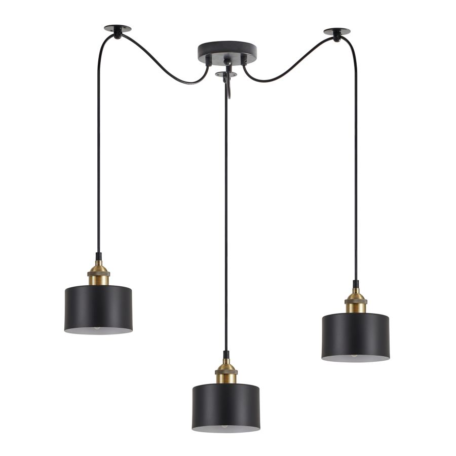 SE21-BR-10-BL3-MS1 MAGNUM BRONZE Black Metal Shade Pendant+ HOMELIGHTING 77-8762