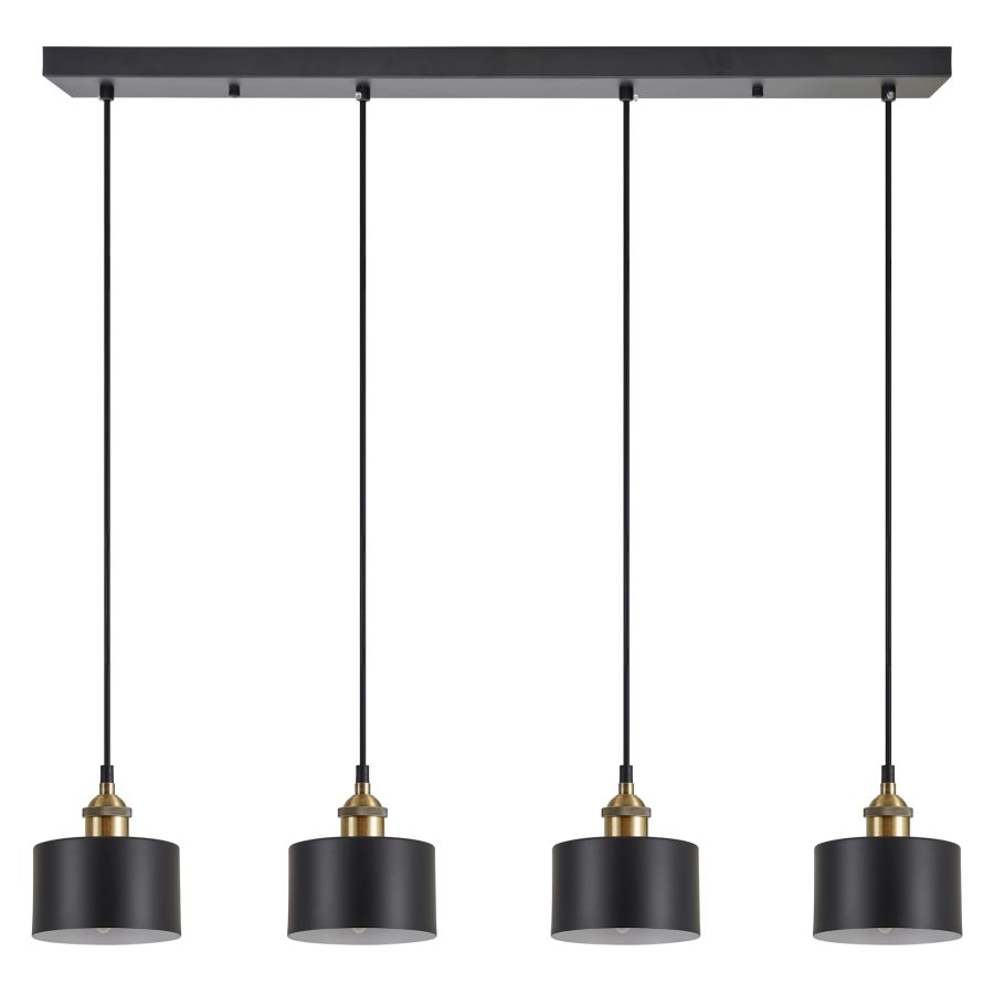 SE21-BR-10-4BL-MS1 MAGNUM BRONZE Black Metal Shade Pendant+ HOMELIGHTING 77-8766